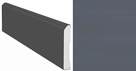 Плинтус прямой 2070х80х16мм для дверей Profil Doors из экологического шпона серия U, Антрацит
